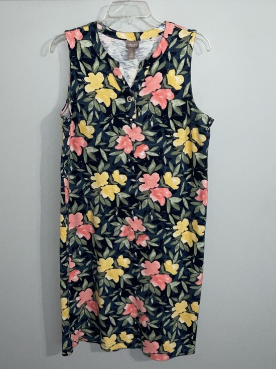 Chico's Dresses & Skirts - Chico's Navy Sleeveless Floral T-Shirt Shift Dress All-Day Comfort Size1/Small